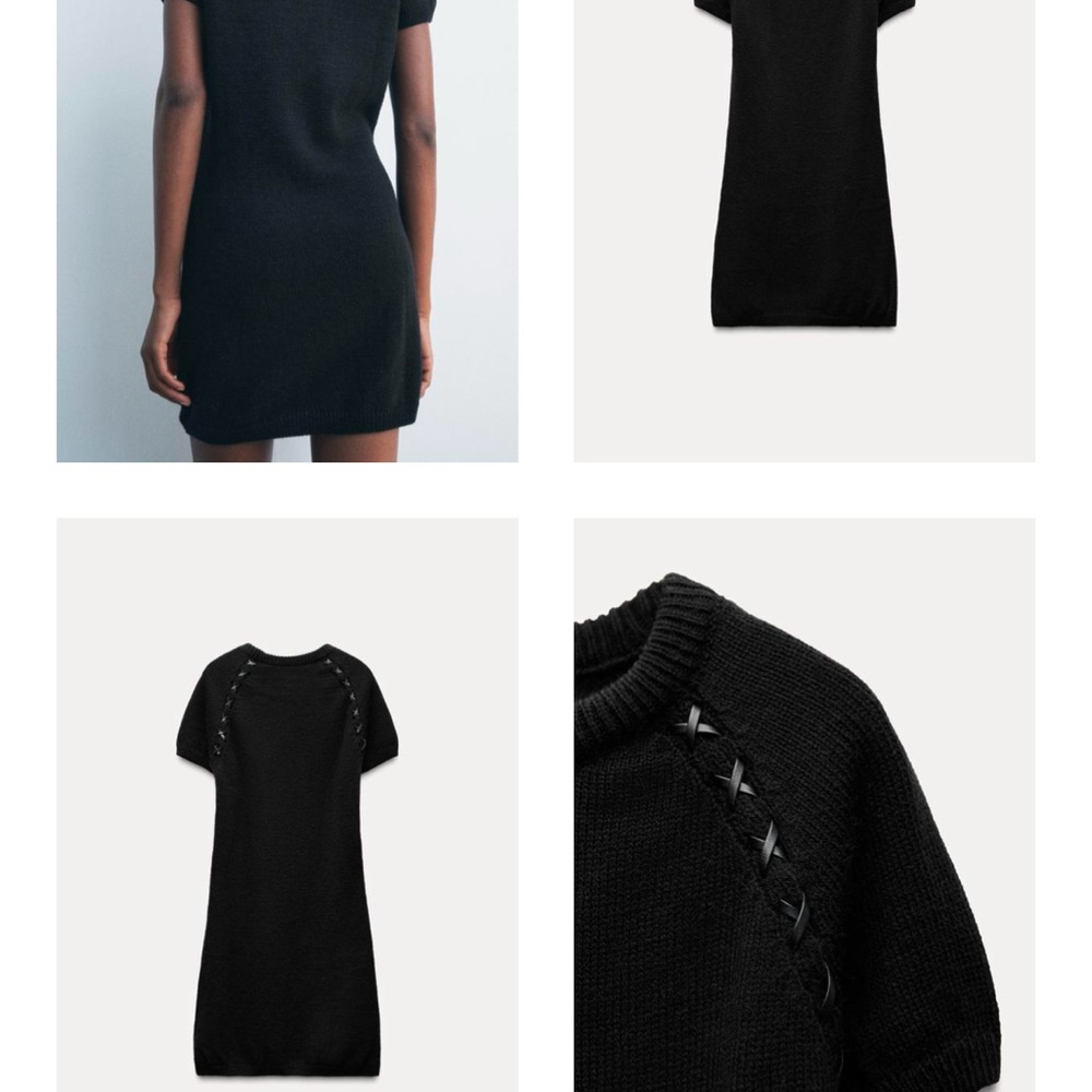 NWT - Elegant Zara Sweater Dress - Leather Straps - Picture 6 of 6